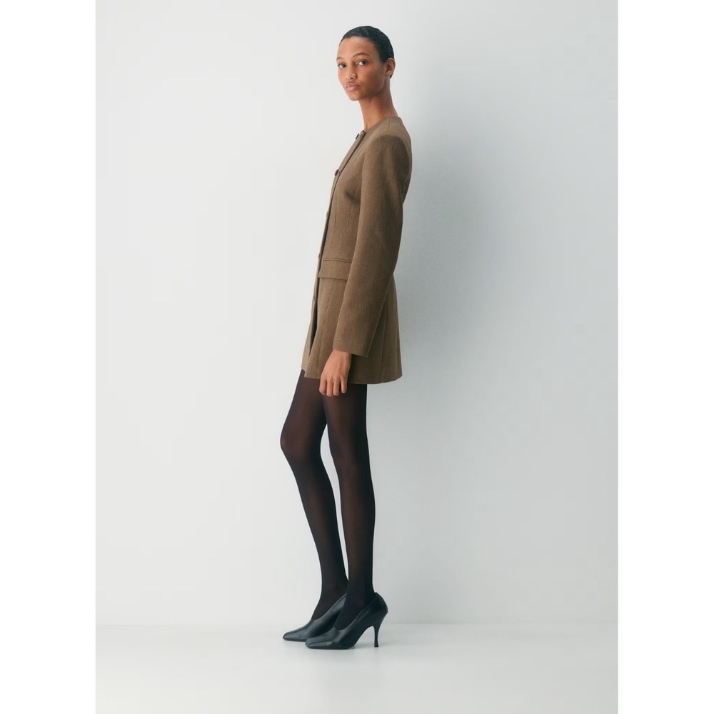 Babaton Aritzia NWT Skyrise Double Breasted Blazer Dress in Brown Kyle Check 4 - Picture 2 of 9